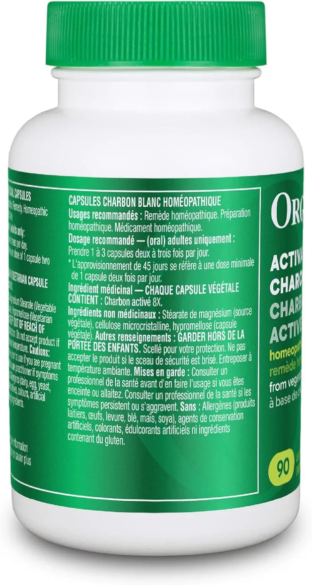Canadian-Made Activated Charcoal Capsules - Natural Digestive Support for Detox, Gas Relief, and Bloating - 90 Veggie Caps