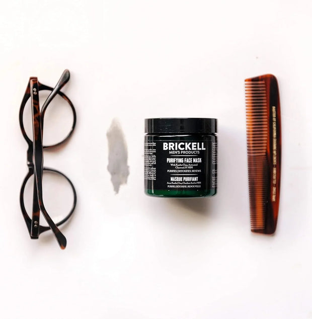 Brickell Men'S Purifying Charcoal Face Mask, Natural and Organic Activated Charcoal Mask with Detoxifying Kaolin Clay, 4 Ounce, Unscented