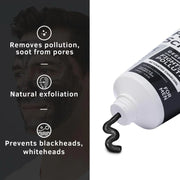 Men's Exfoliating Face Scrub - 100G - Featuring Activated Charcoal, Tahitian Volcanic Sand & Walnut Granules - Ideal for Skin Detoxification for All Skin Types